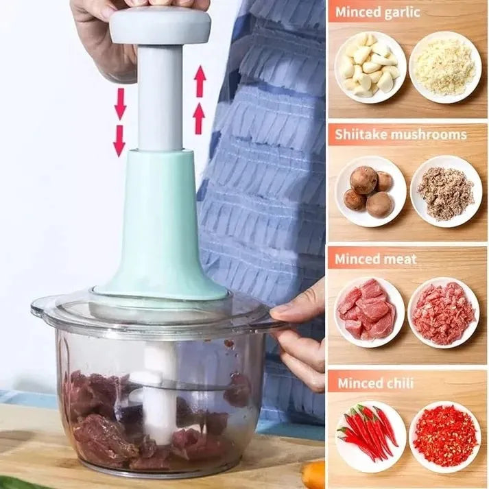 2L Hand Press Push Chopper Large Size | Vegetable & Meat Chopper Grinder