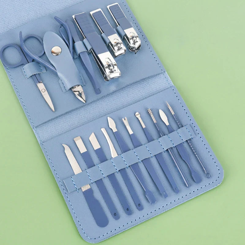 Nail Clipper Manicure Pedicure Set With Leather Case (Premium Quality)