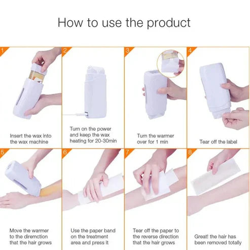 Pack of 3 Roll on Wax Heater Machine Portable