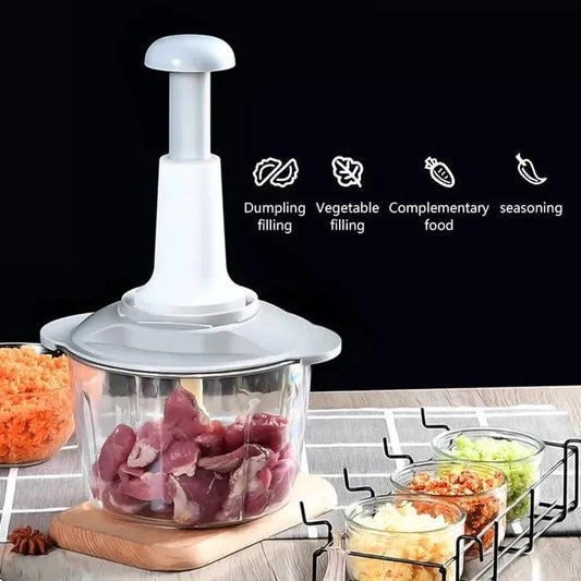 2L Hand Press Push Chopper Large Size | Vegetable & Meat Chopper Grinder